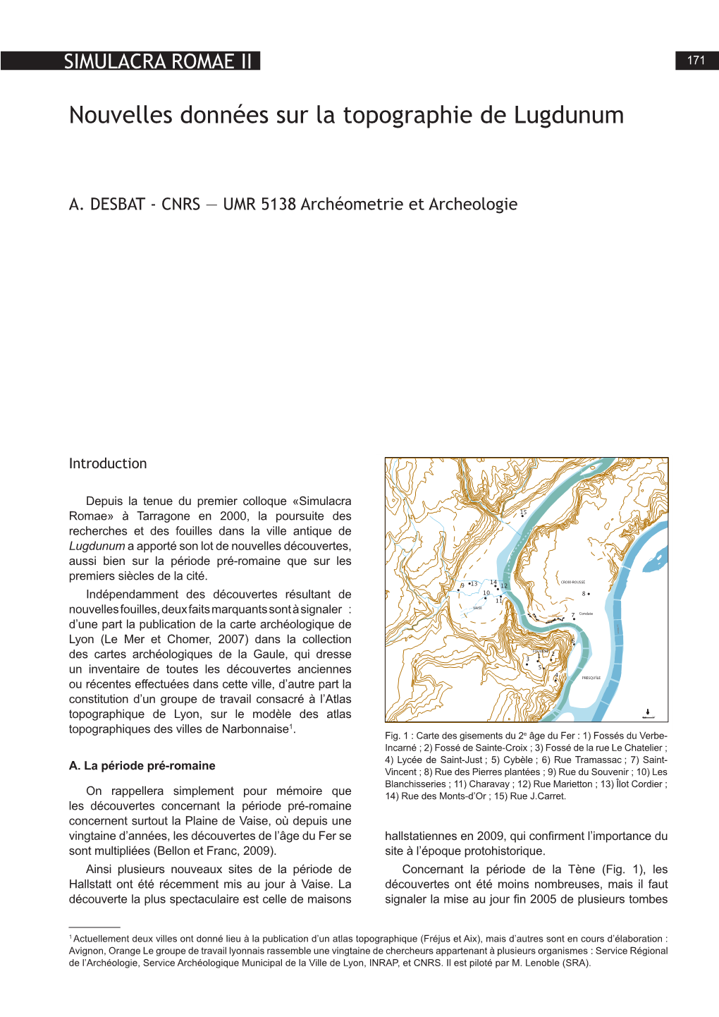 Nouvelles Données Sur La Topographie De Lugdunum