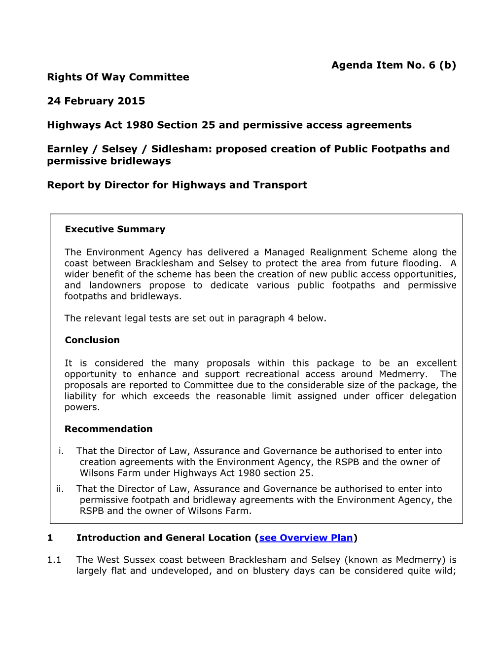 Proposed Creation of Public Footpaths and Permissive Bridleways