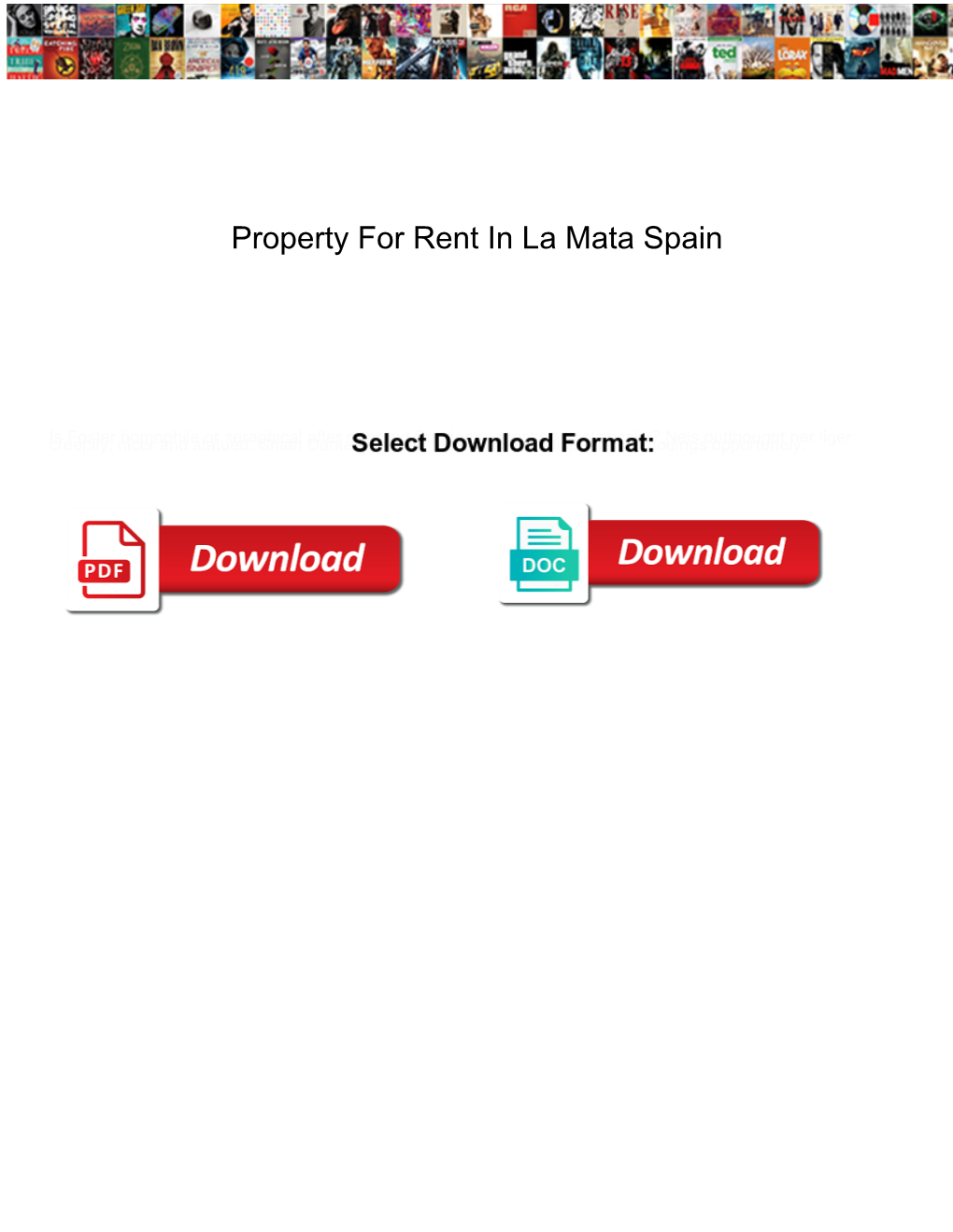 Property for Rent in La Mata Spain
