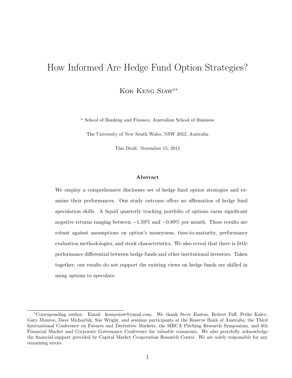 How Informed Are Hedge Fund Option Strategies?