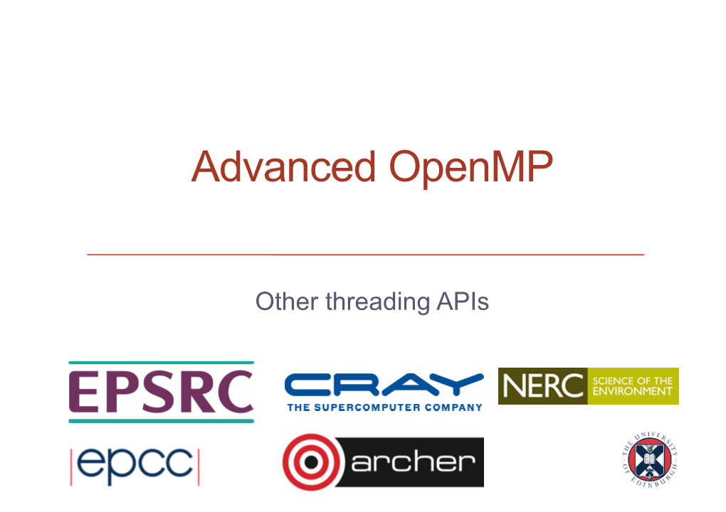 Advanced Openmp
