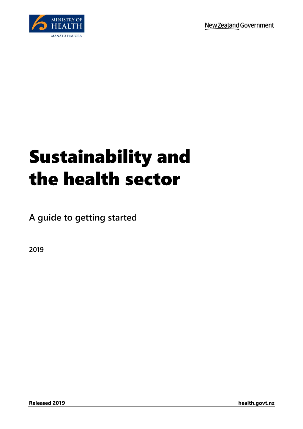 Sustainability and the Health Sector: a Guide to Getting Started