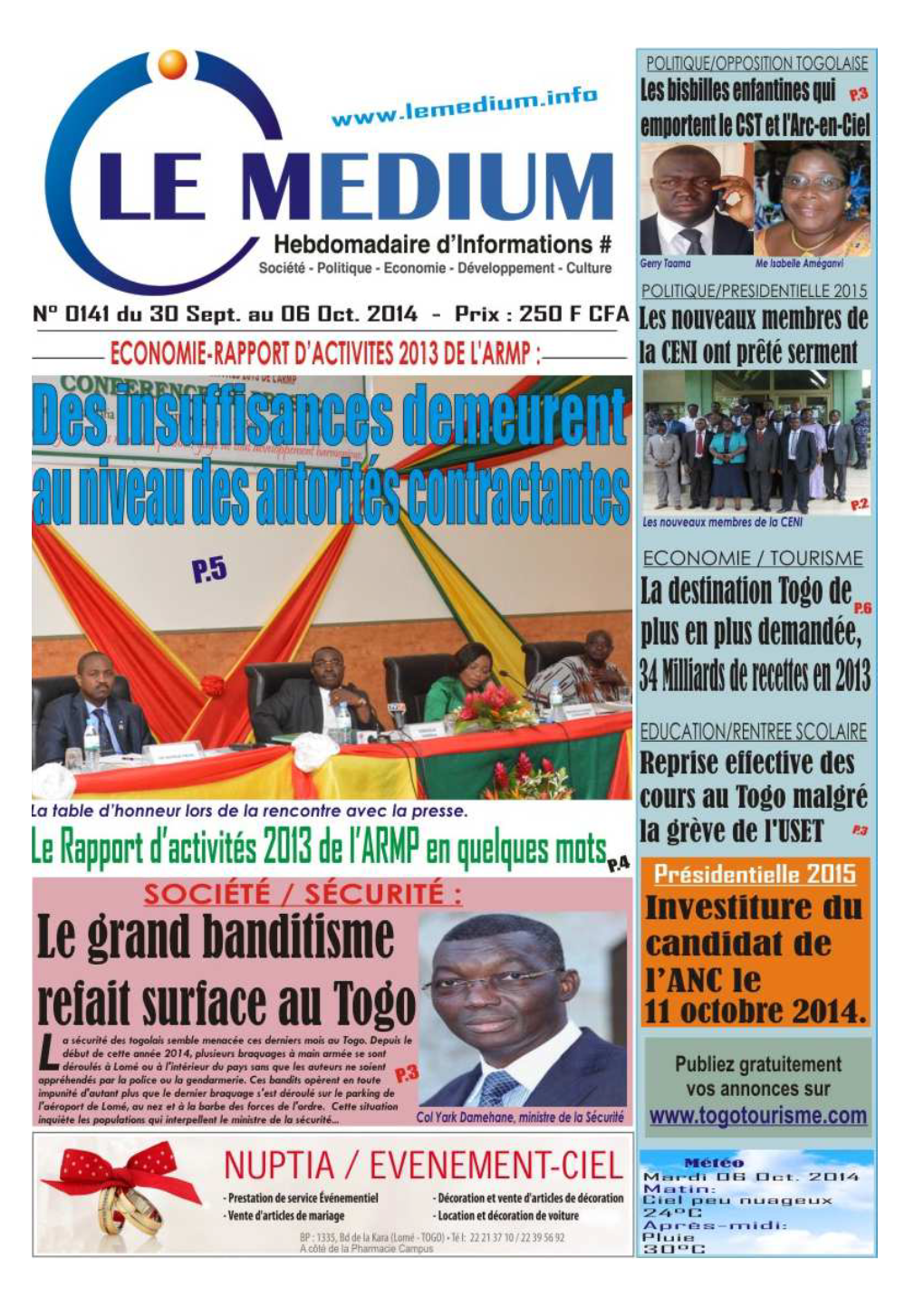 Le Médium 141.Qxd Du Mardi 30 Septeùmbre 2014