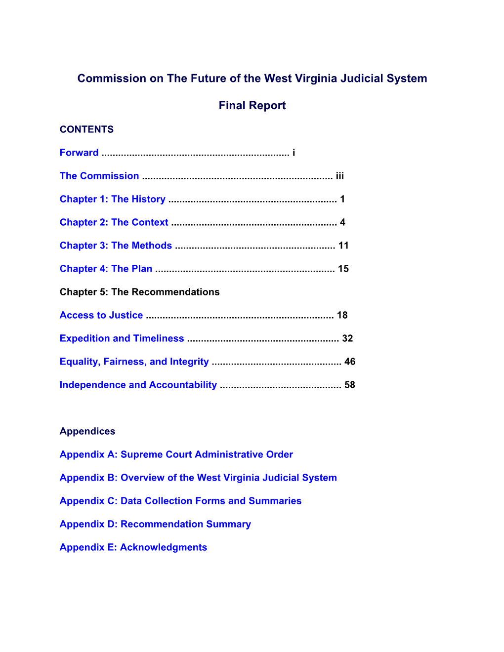 Commission on the Future of the West Virginia Judicial System