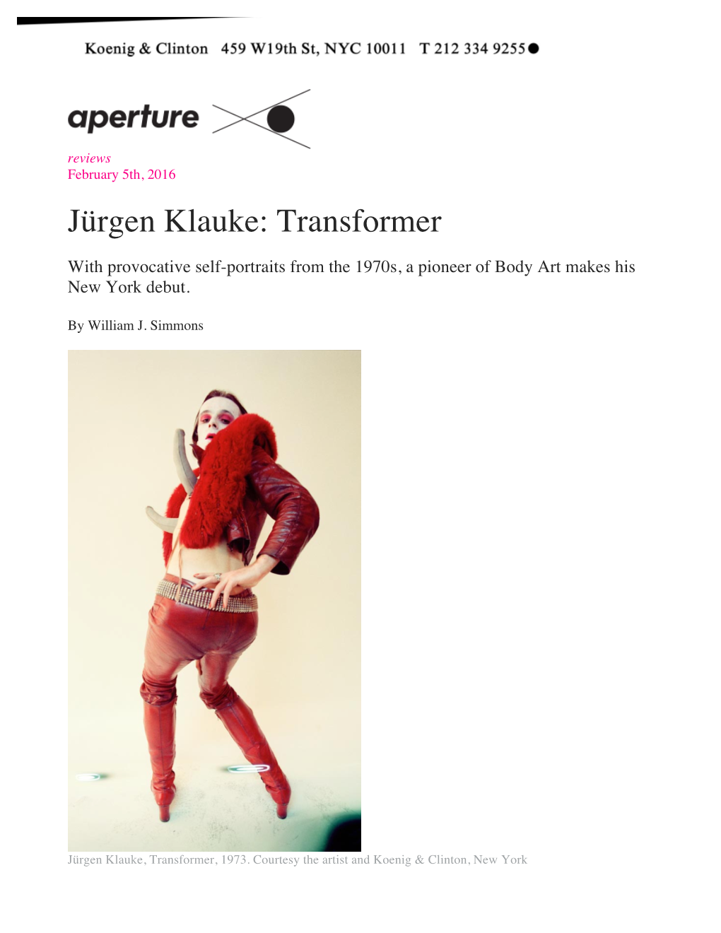 Jürgen Klauke: Transformer