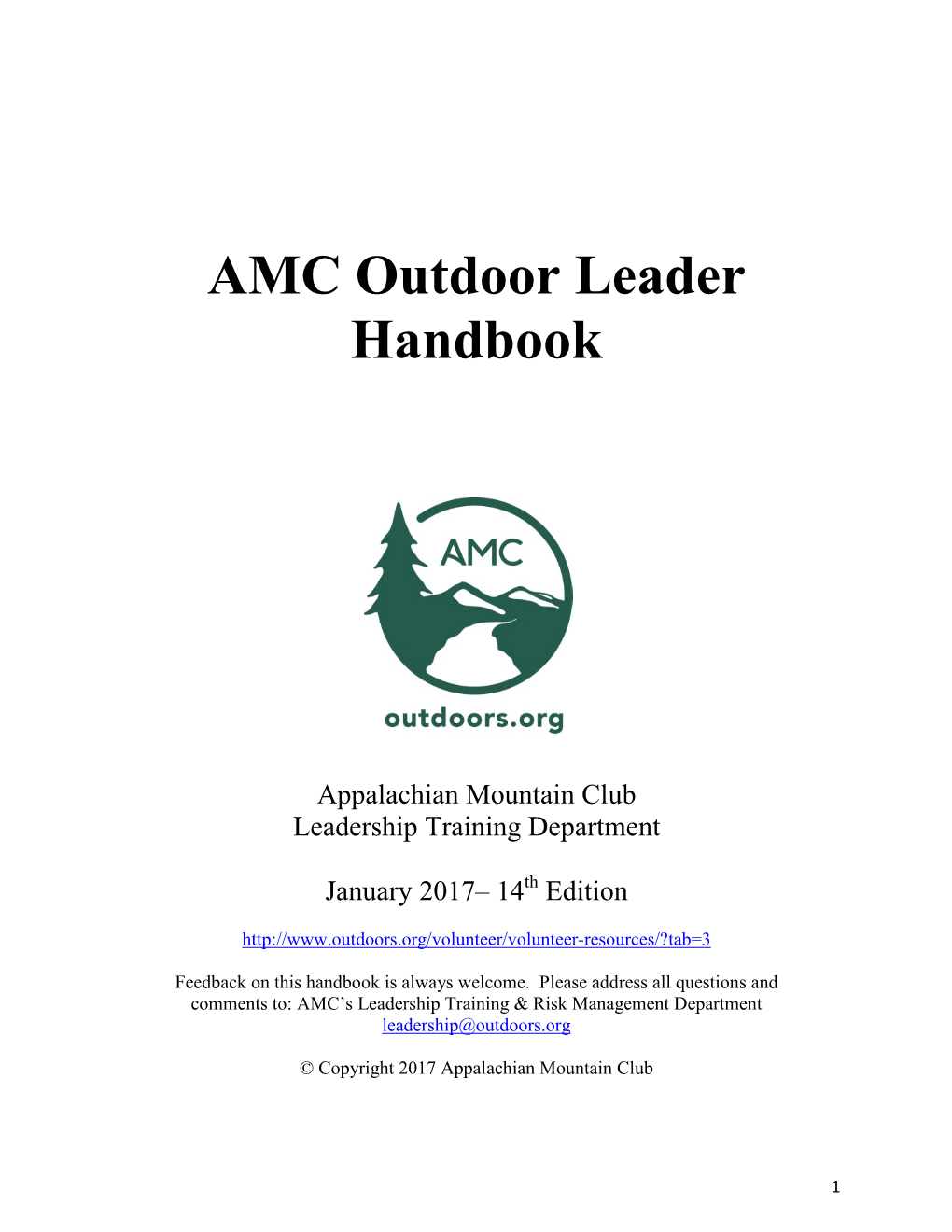 AMC Outdoor Leader Handbook