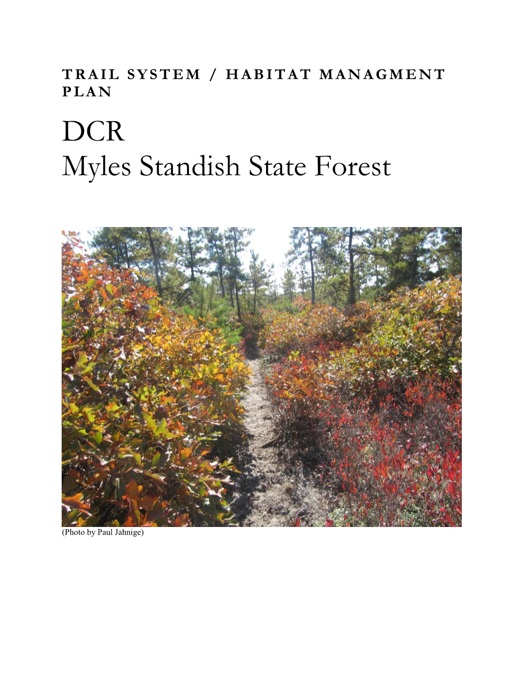 DCR Myles Standish State Forest