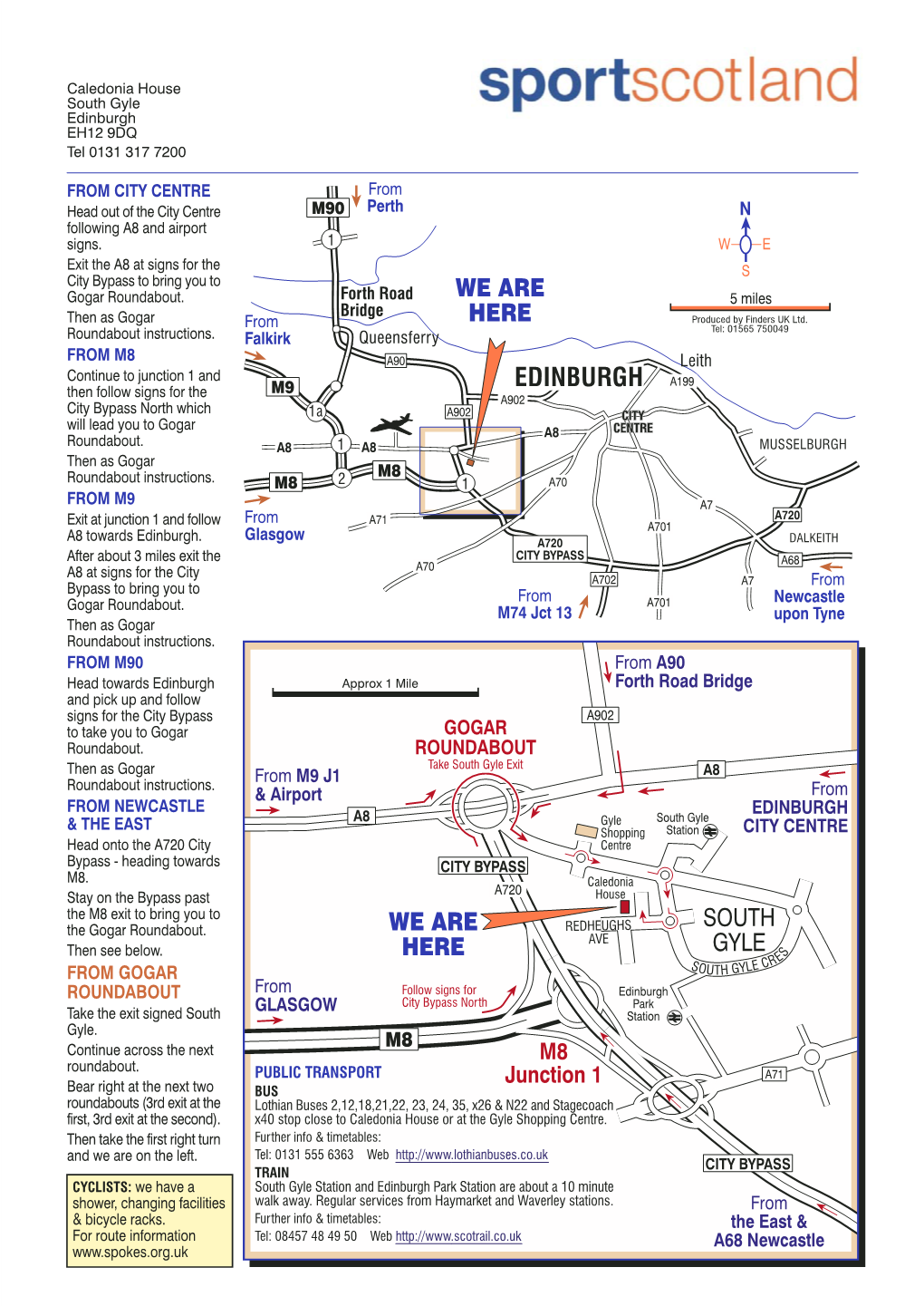 Directions to Caledonia House