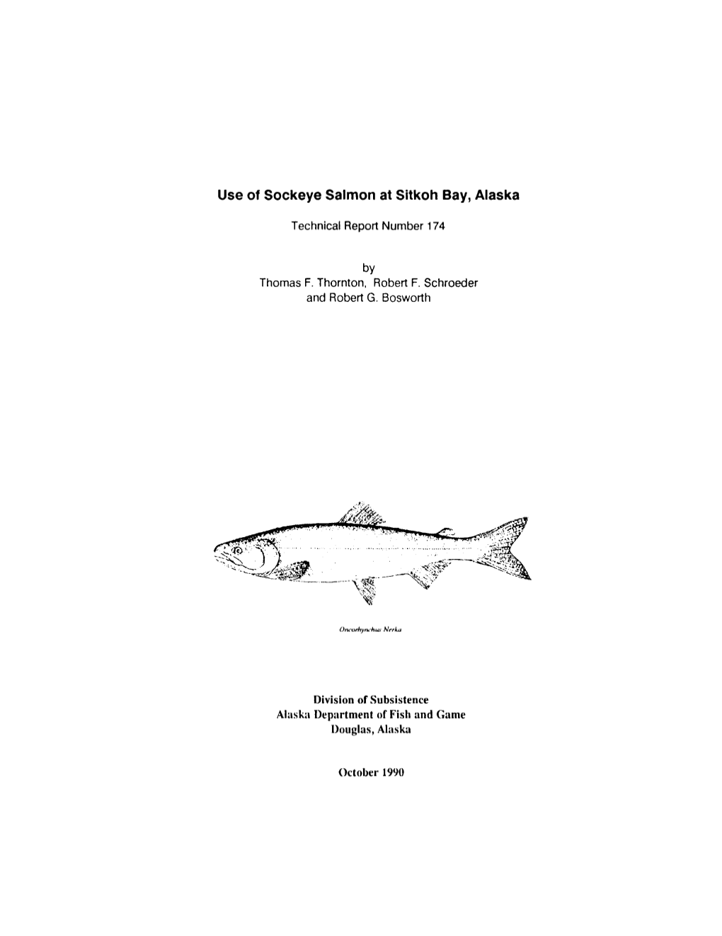 Use of Sockeye Salmon at Sitkoh Bay, Alaska