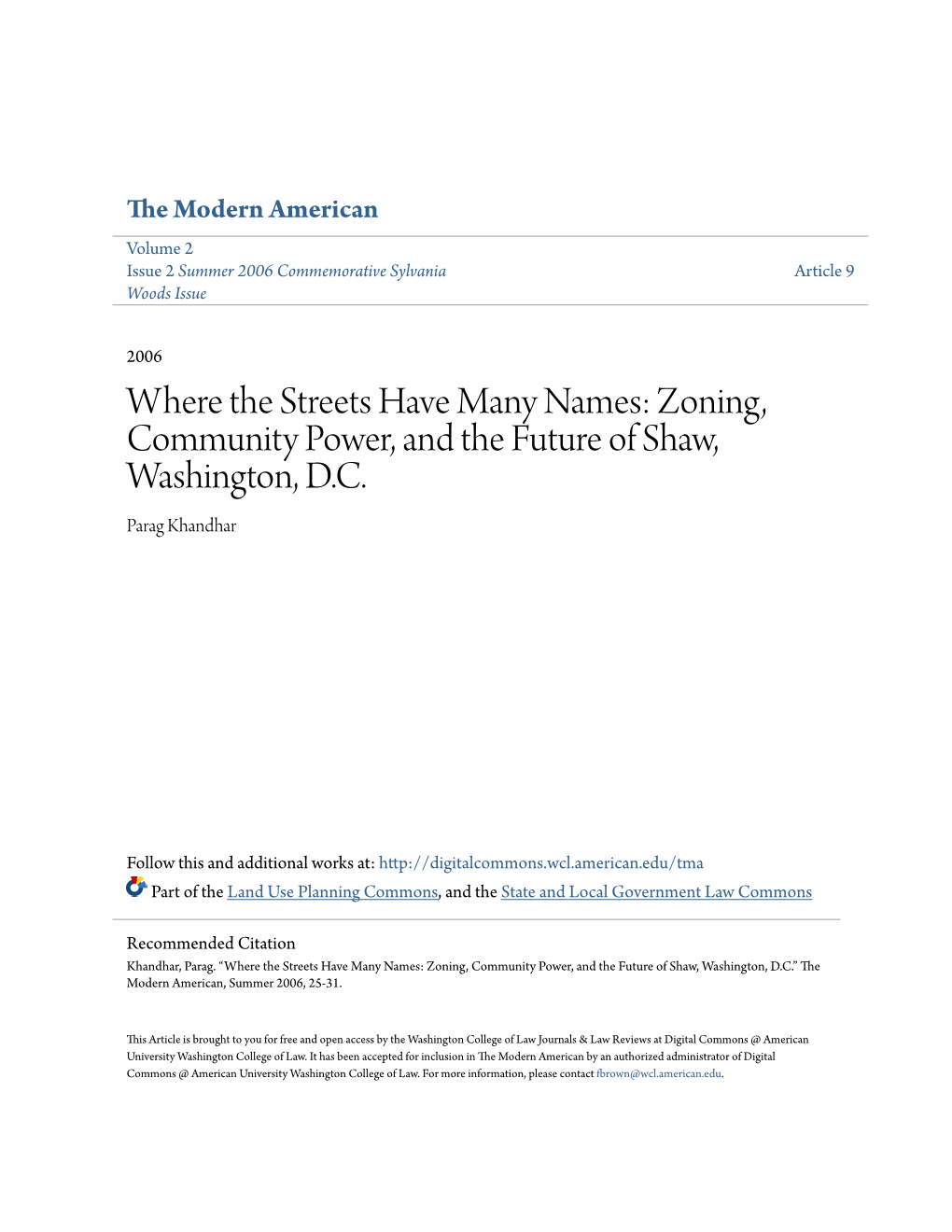 Zoning, Community Power, and the Future of Shaw, Washington, DC