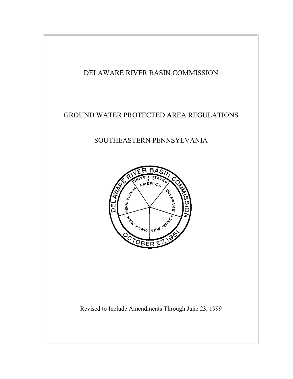 Southeastern Pennsylvania Ground Water Protected Area Regulations