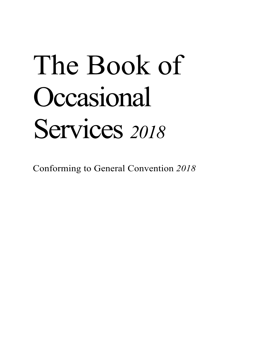 The Book of Occasional Services 2003