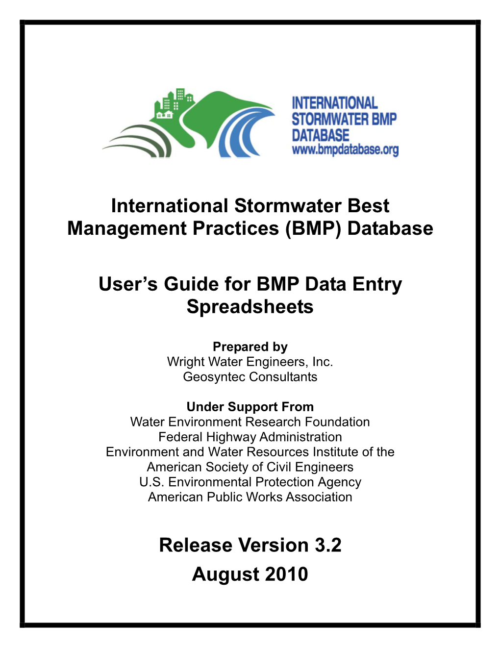 International BMP Database – User Guide for BMP Data Entry