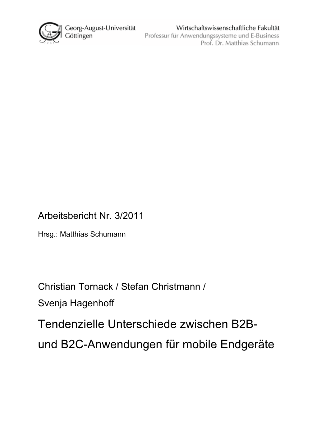 Tendenzielle Unterschiede Zwischen B2B- Und B2C-Anwendungen Für Mobile Endgeräte