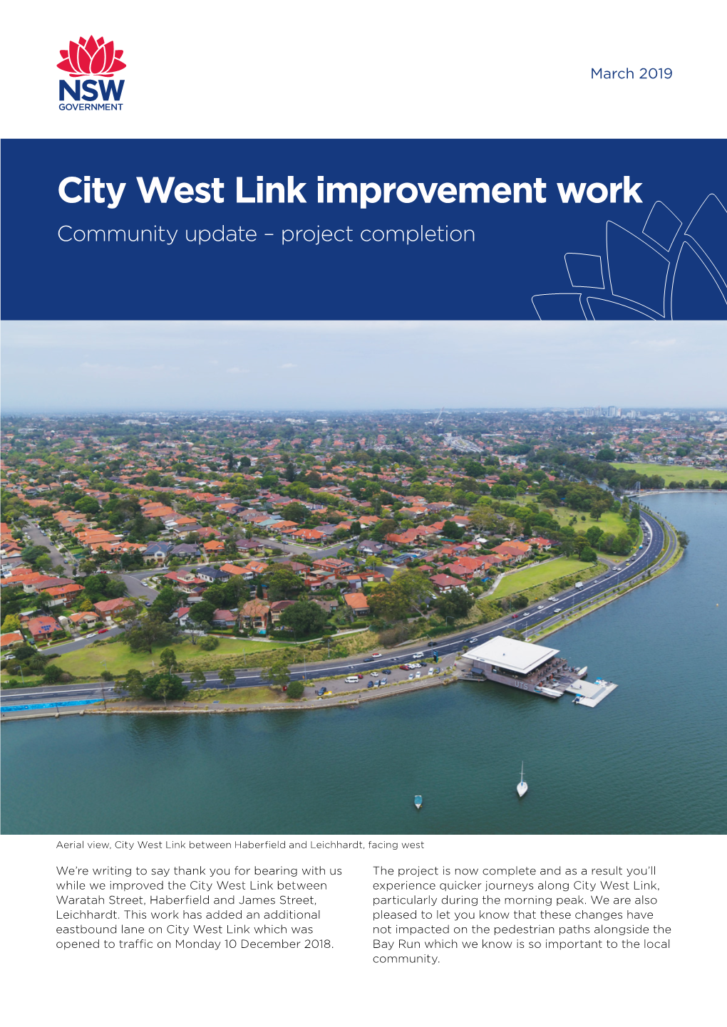 City West Link Improvement Work Community Update – Project Completion