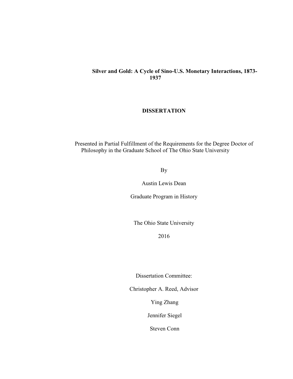 A Cycle of Sino-US Monetary Interactions, 1873