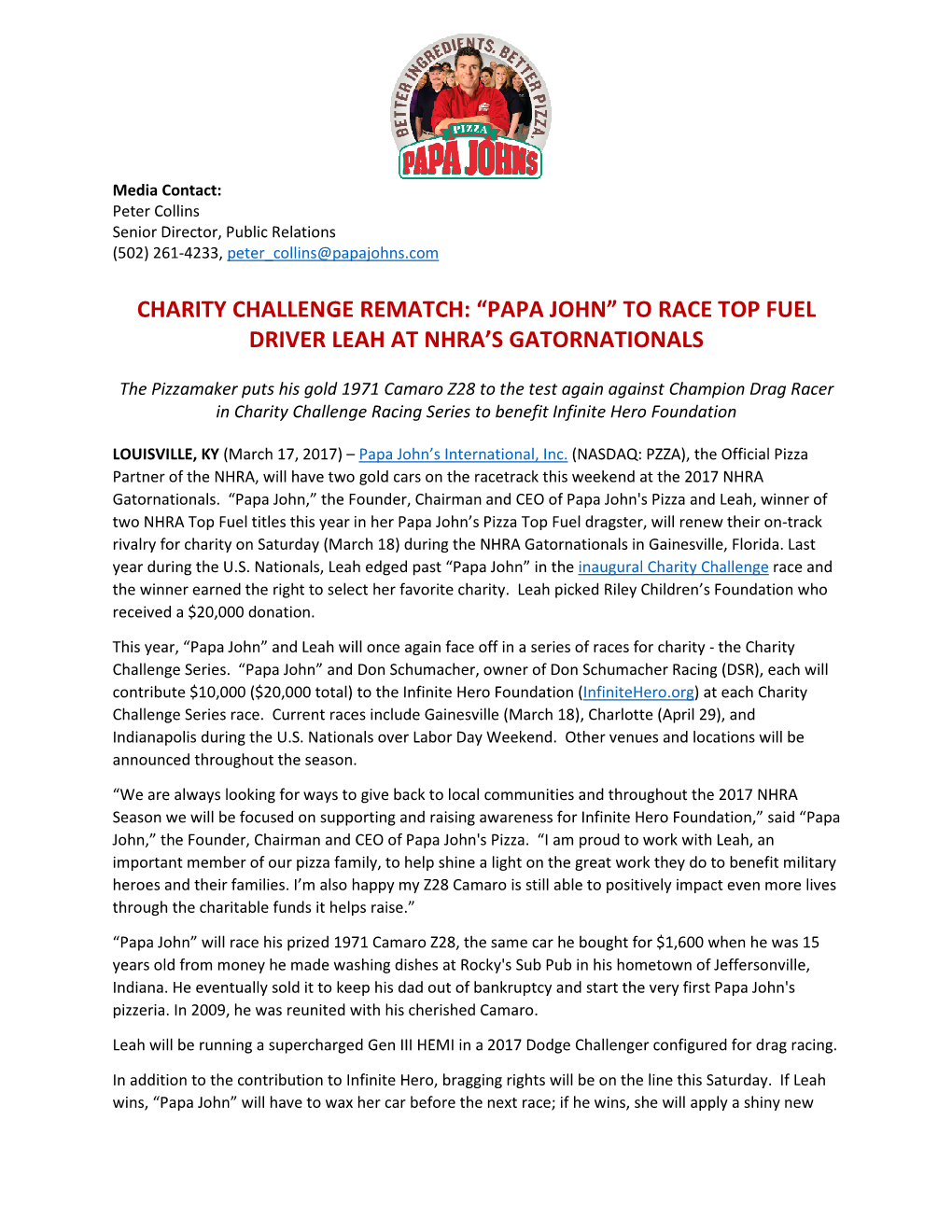 Charity Challenge Gainesville Press Release 3 17 17 FINAL