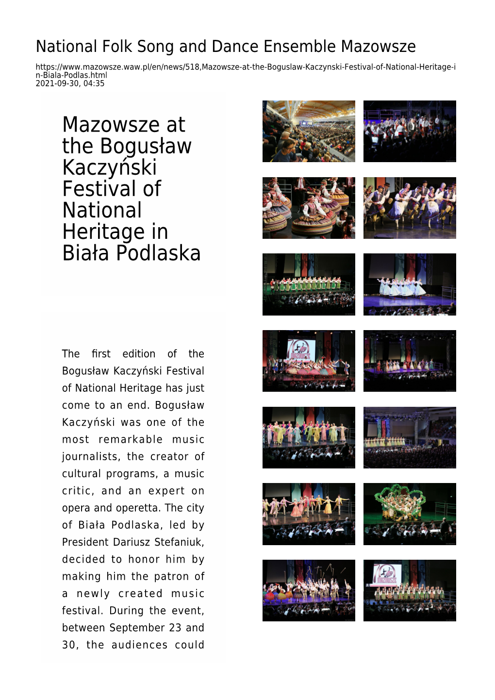 National Folk Song and Dance Ensemble Mazowsze