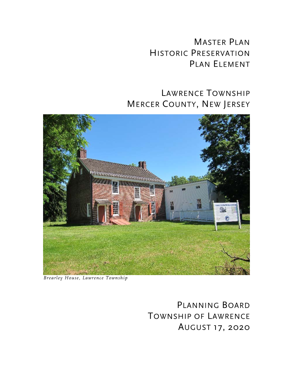 Historic Preservation Plan Element, Dated August 17, 2020