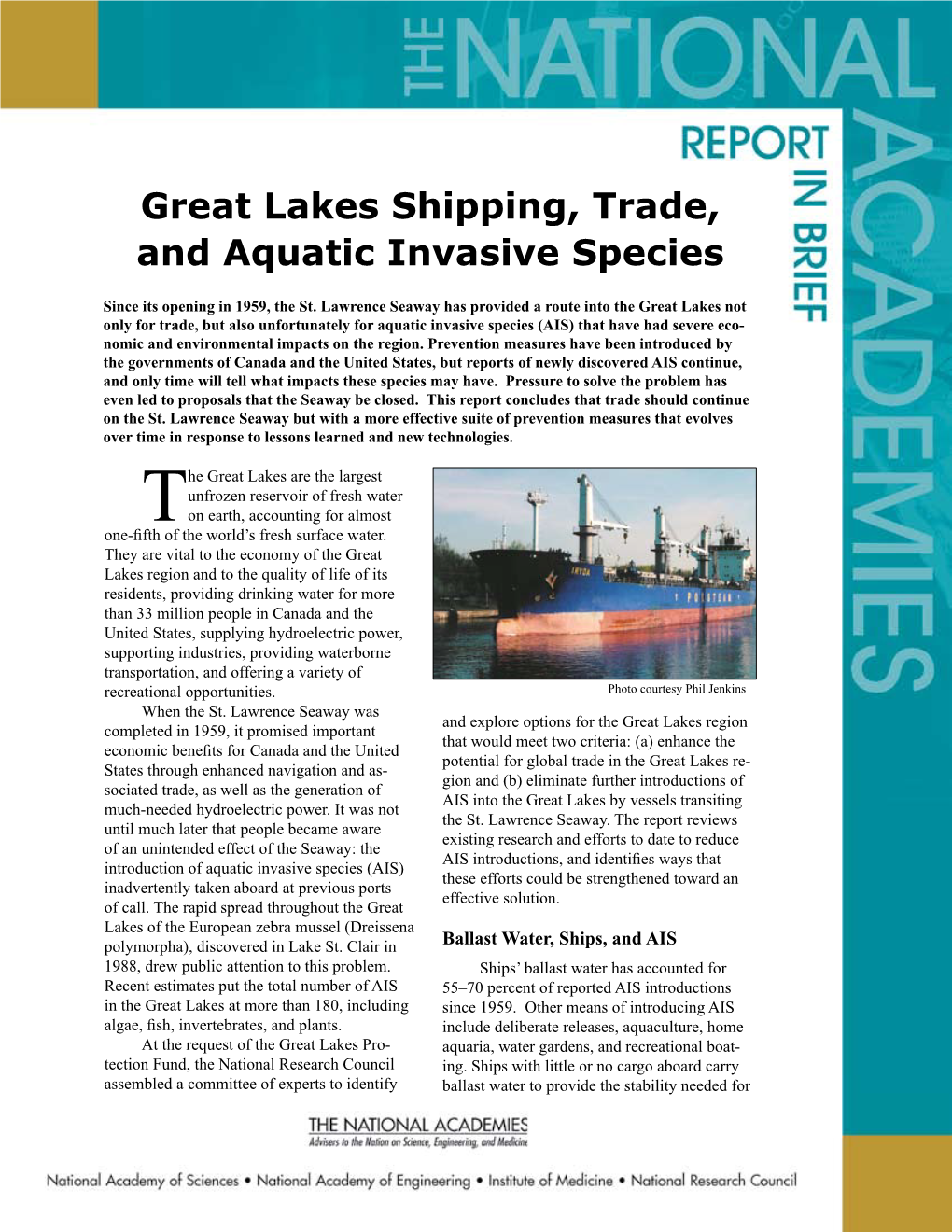 Great Lakes Shipping, Trade, and Aquatic Invasive Species