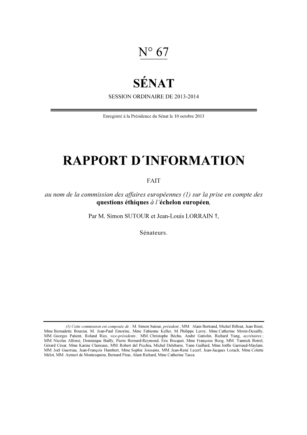 Rapport D´Information