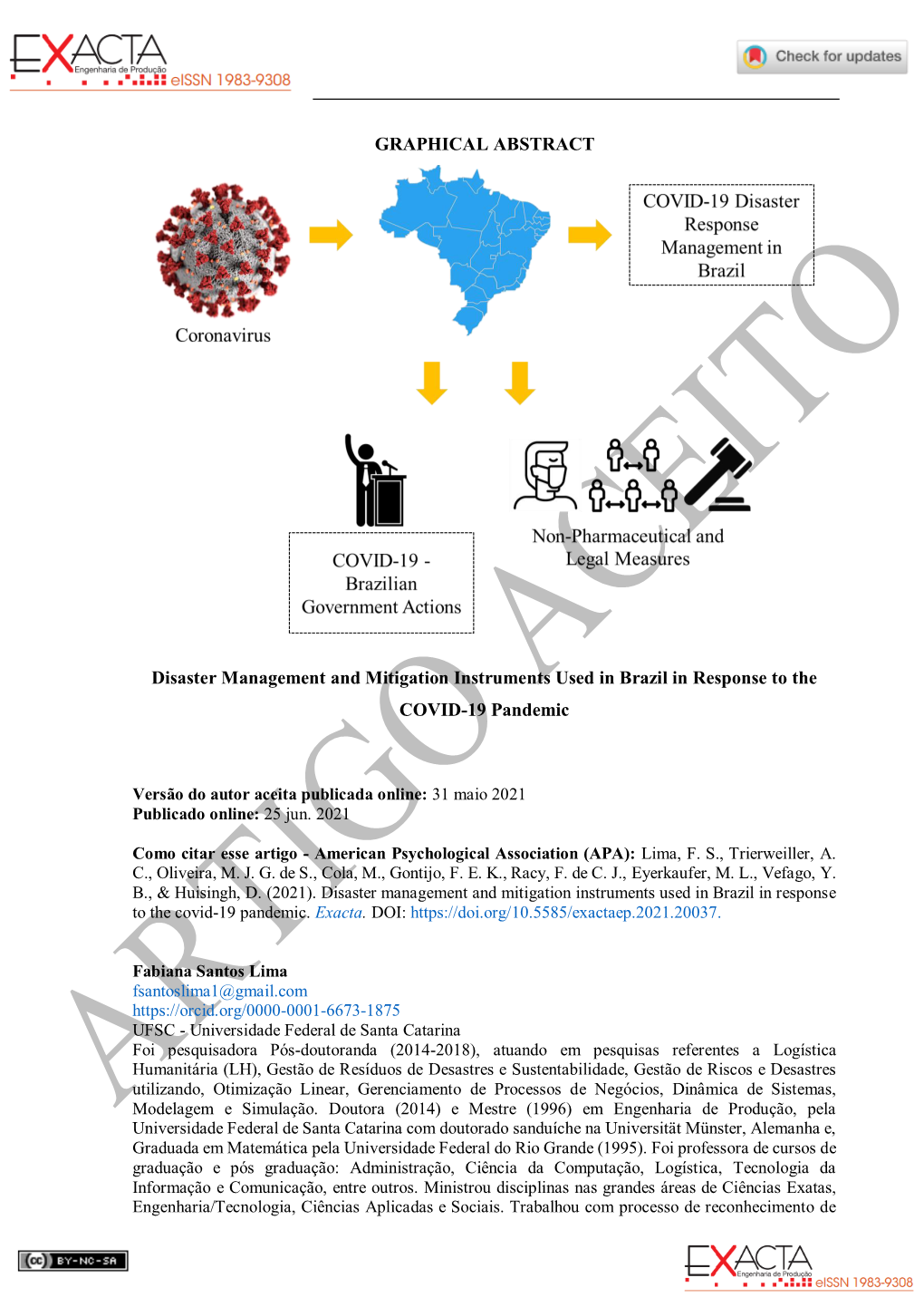 GRAPHICAL ABSTRACT Disaster Management and Mitigation