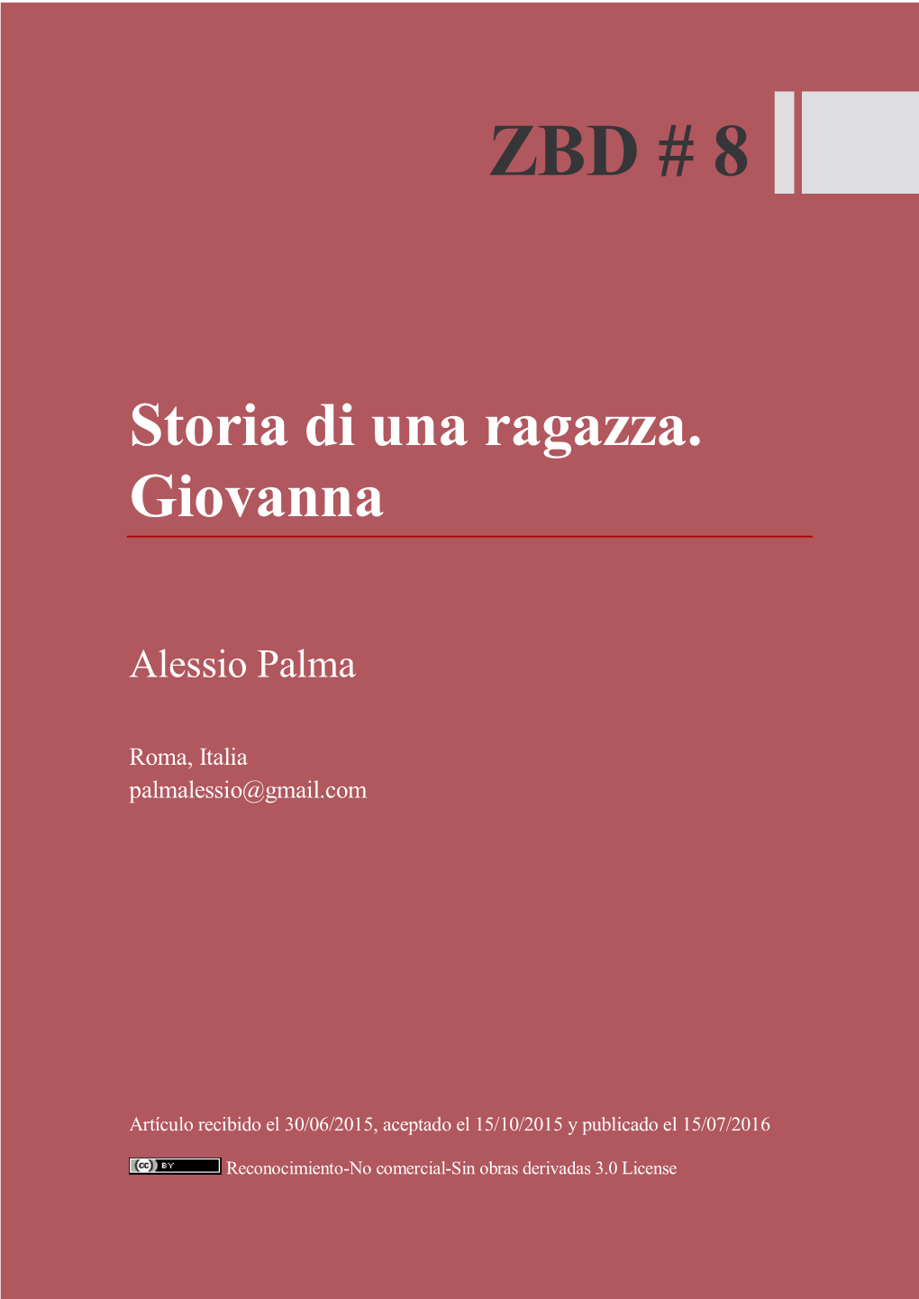 Storia Di Una Ragazza. Giovanna