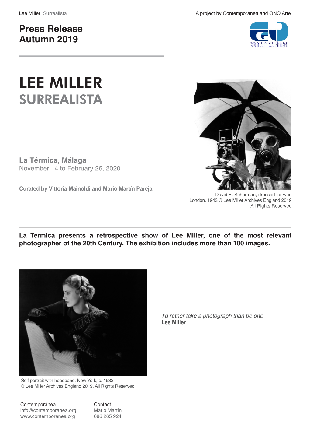 Lee Miller Surrealista a Project by Contemporánea and ONO Arte