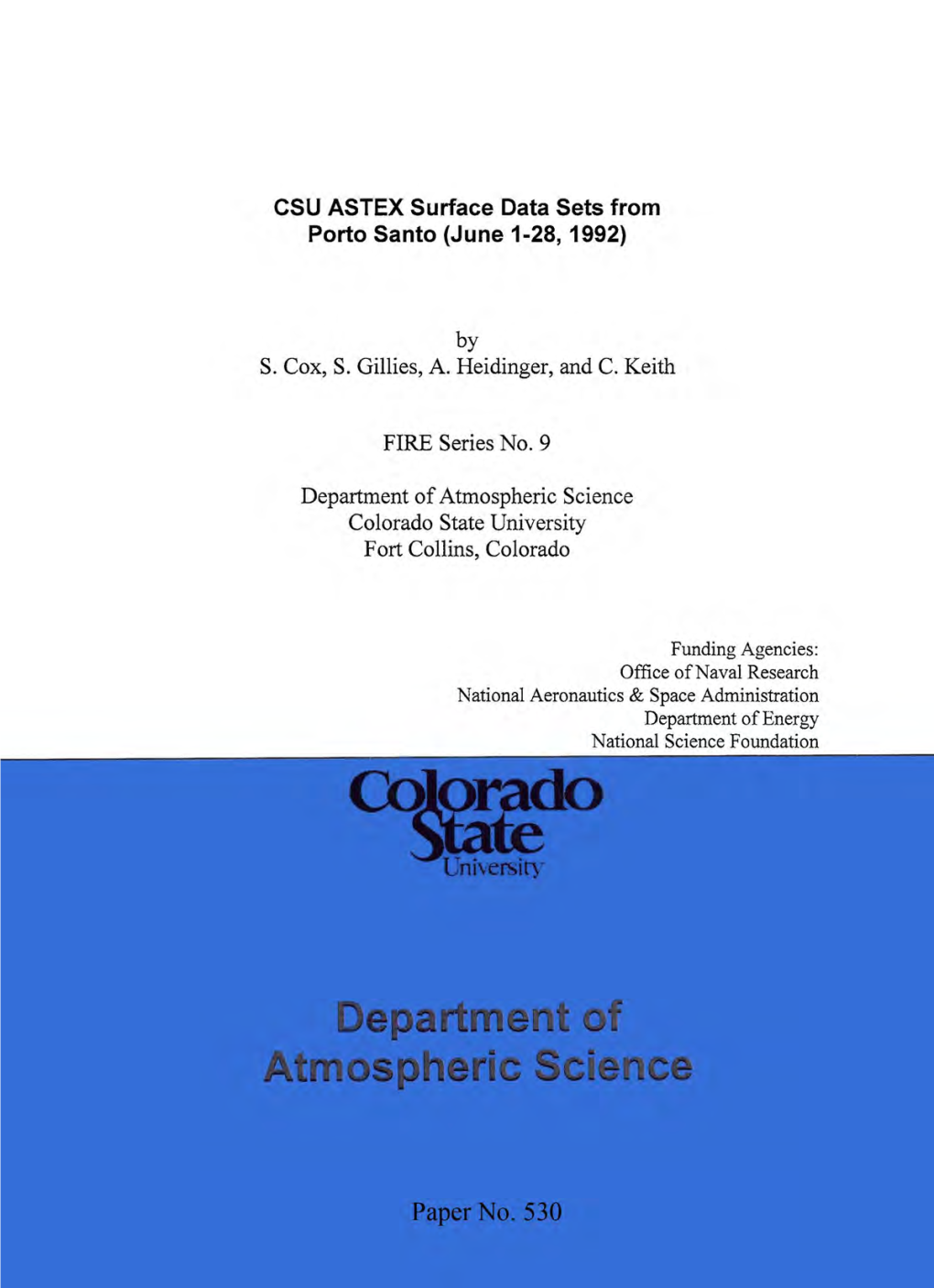 CSU ASTEX Surface Data Sets from Porto Santo (June 1-28, 1992)