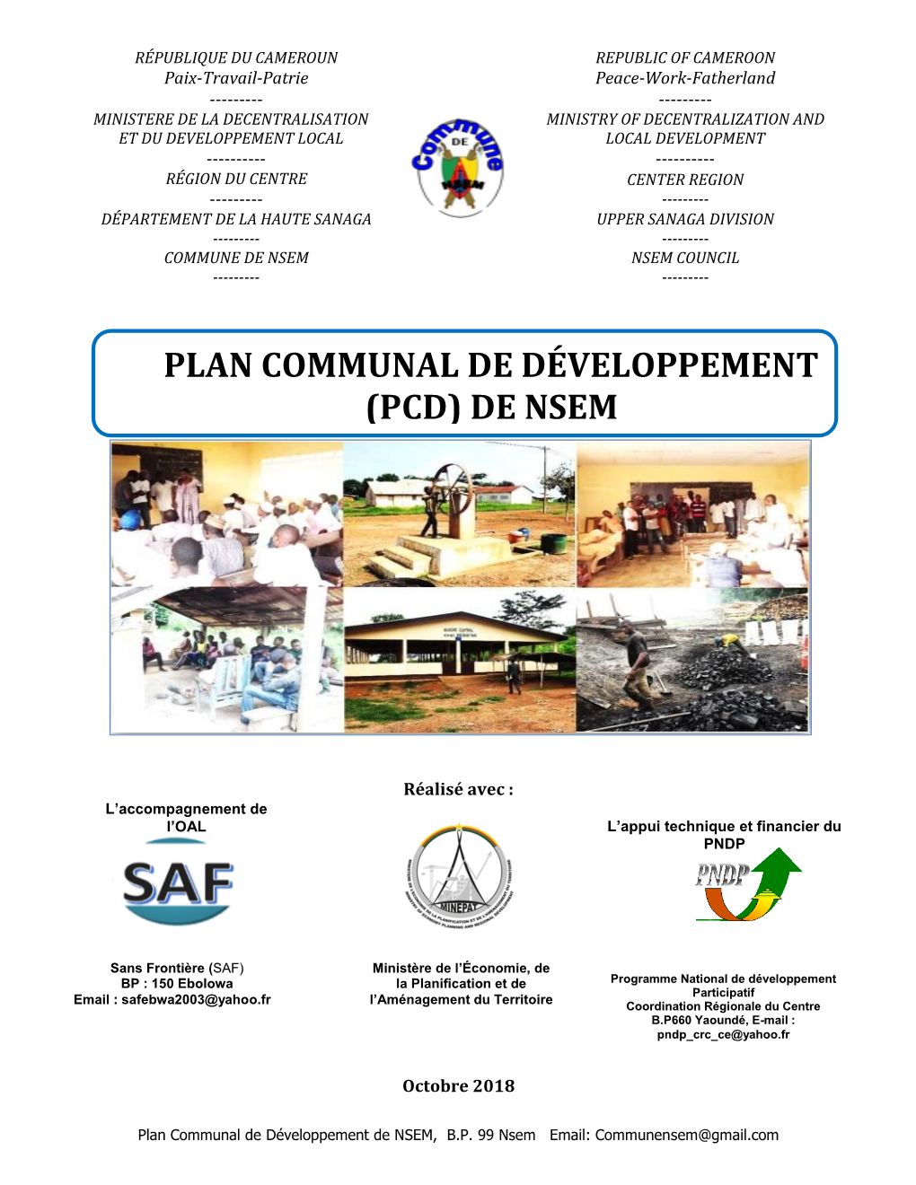 Plan Communal De Développement (Pcd) De Nsem