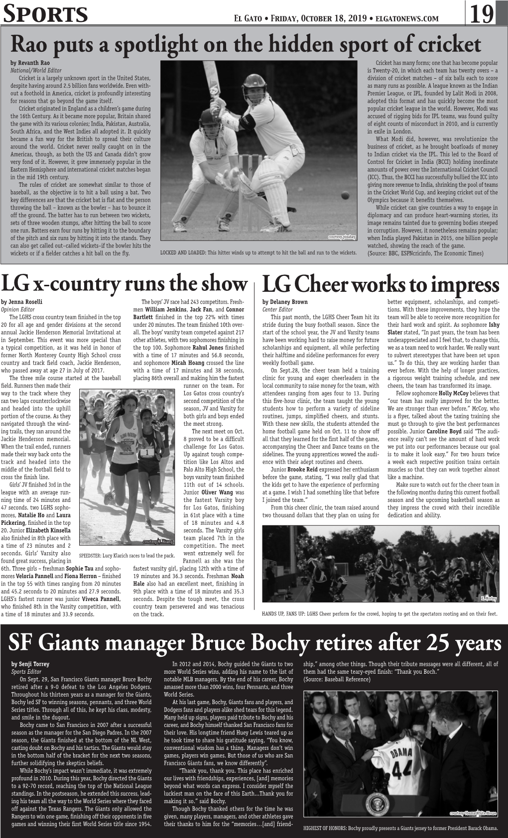 LG Cheer Works to Impress SF Giants Manager Bruce Bochy Retires After