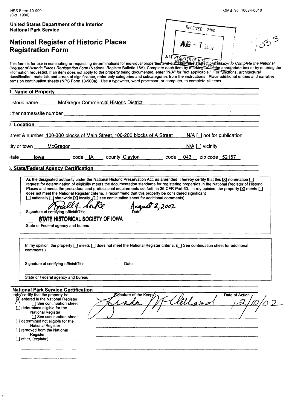 National Register of Historic Places Registration Form