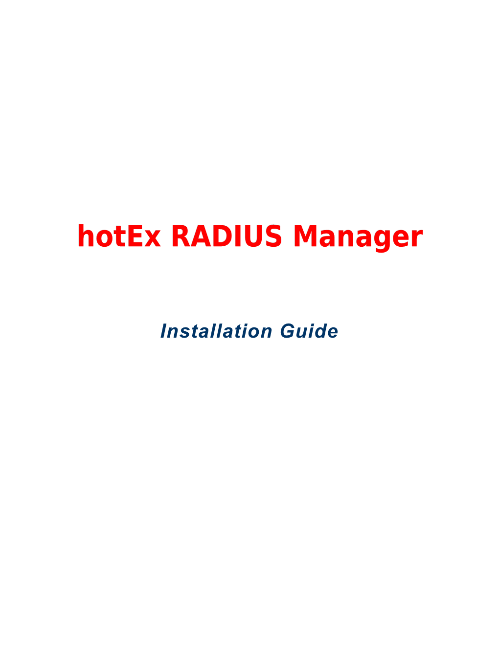 Hotex Billing Manager Installation Guide s1