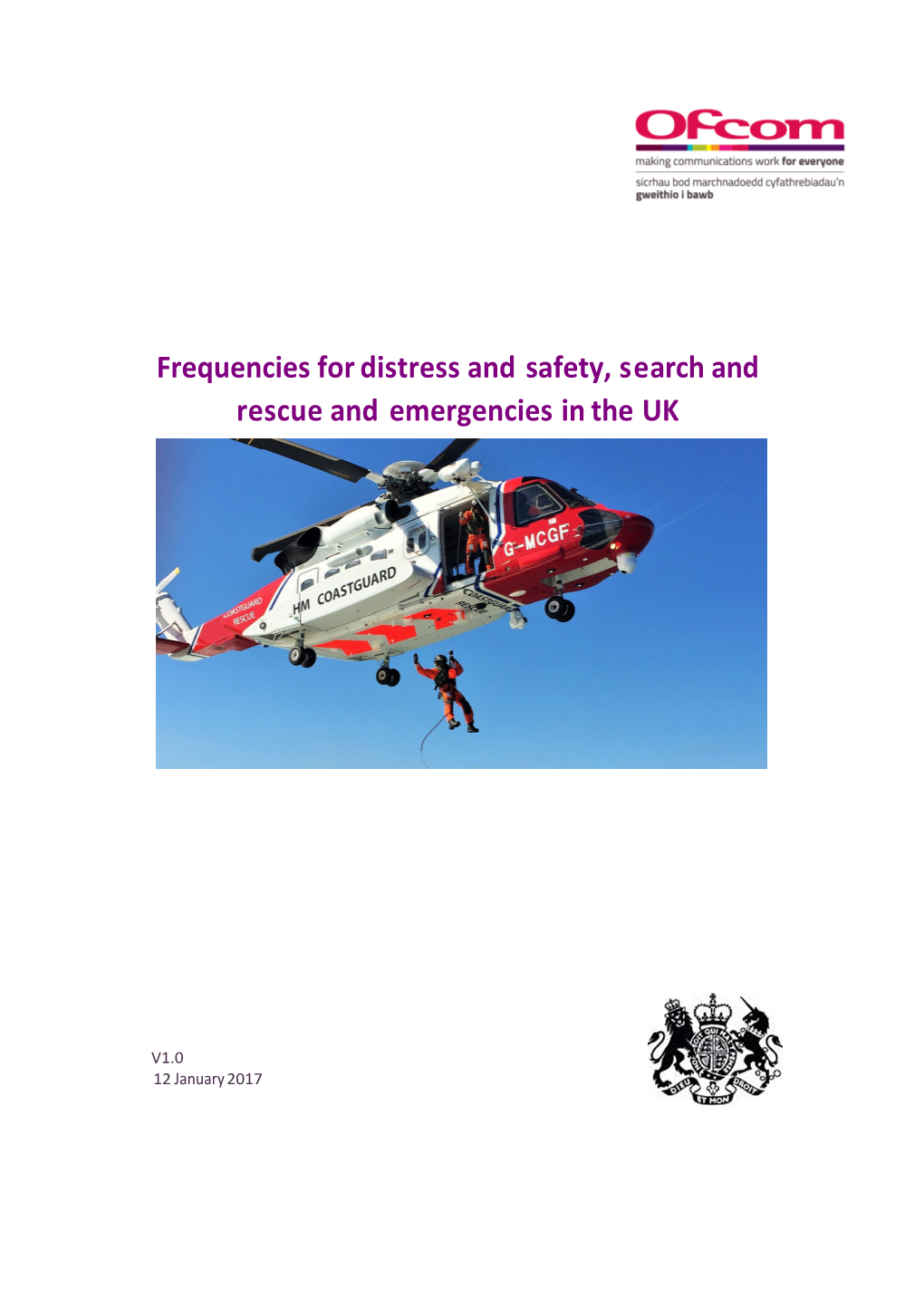 Frequencies for Distress and Safety, Search and Rescue and Emergencies in the UK