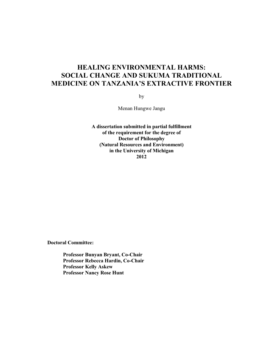 Social Change and Sukuma Traditional Medicine on Tanzania's Extractive