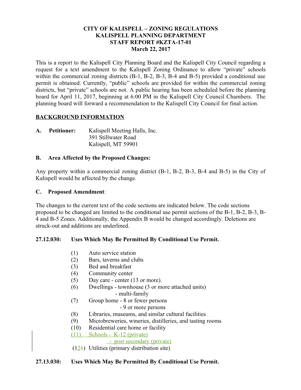 City of Kalispell Zoning Regulations