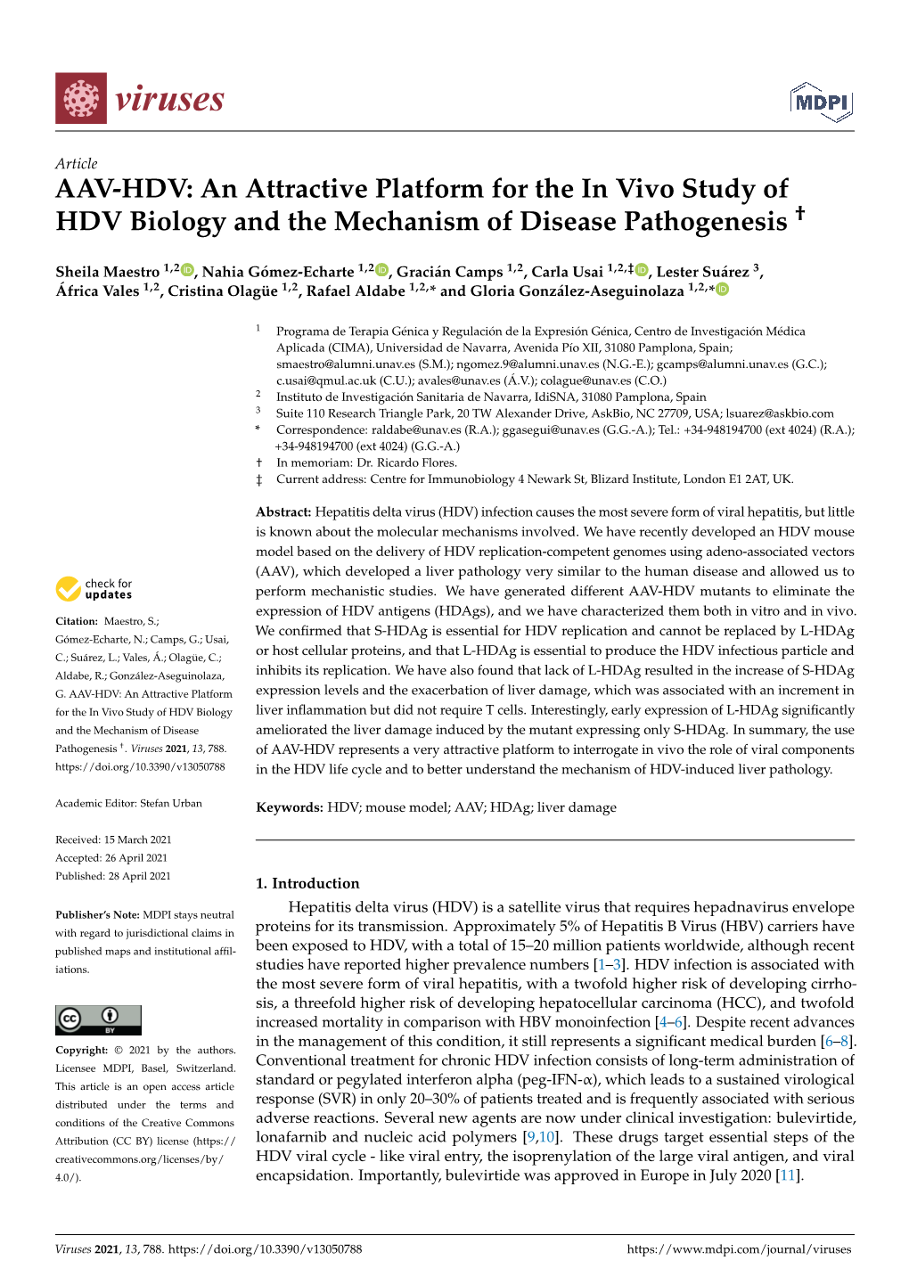 AAV-HDV: an Attractive Platform for the in Vivo Study of HDV Biology and the Mechanism of Disease Pathogenesis †