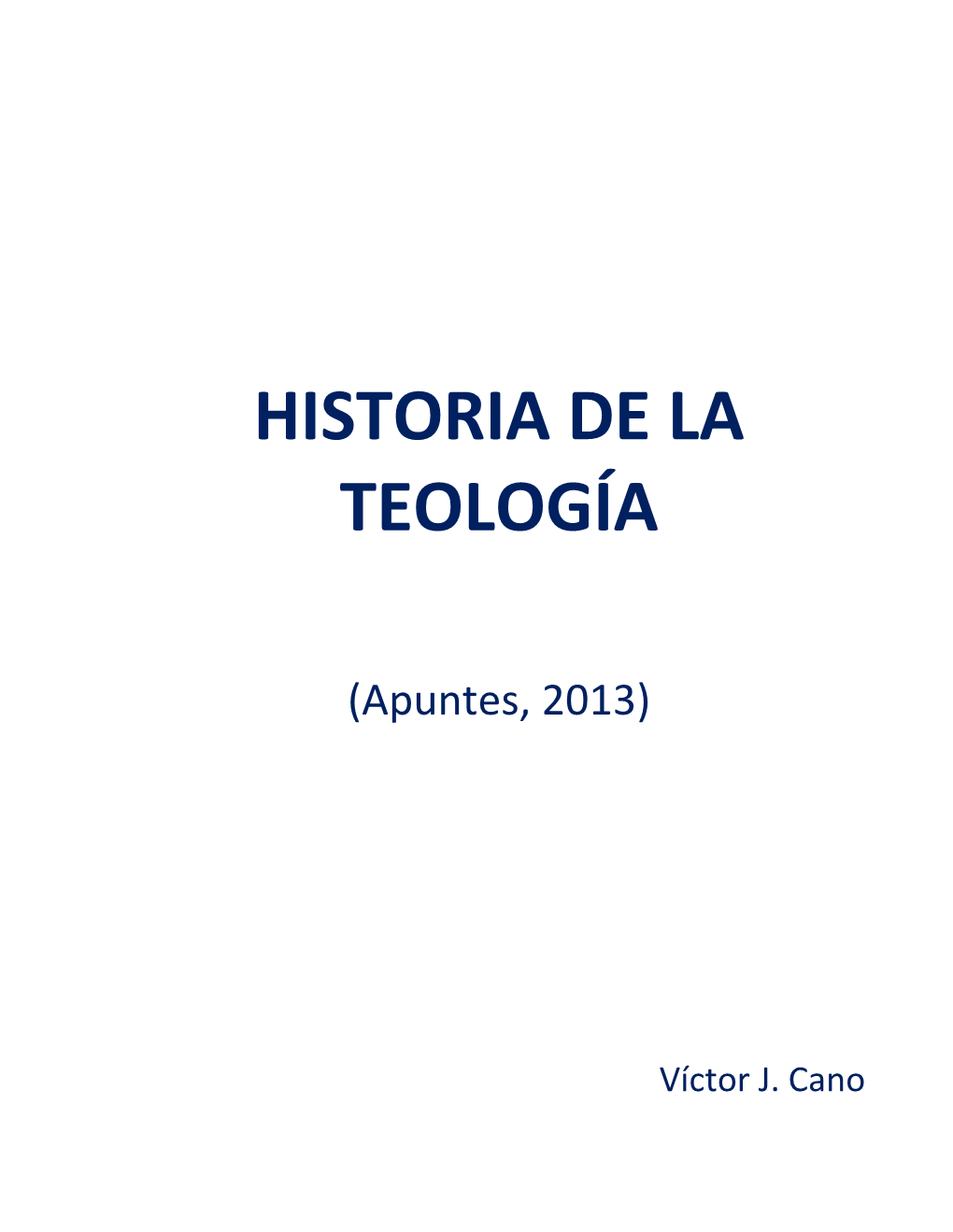 Historia De La Teología