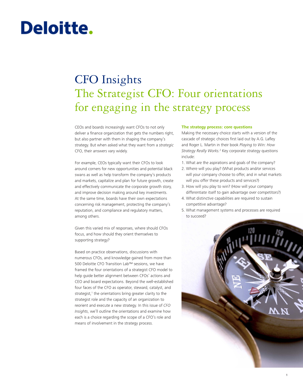 The Strategist CFO: Four Orientations for Engaging in the Strategy Process