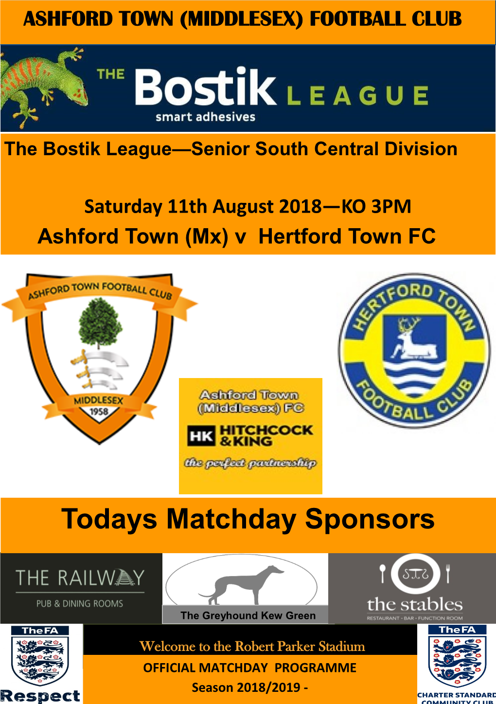 Todays Matchday Sponsors