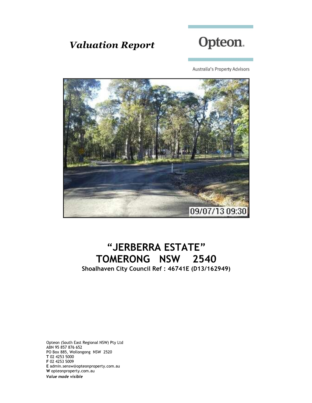 TOMERONG NSW 2540 Shoalhaven City Council Ref : 46741E (D13/162949)