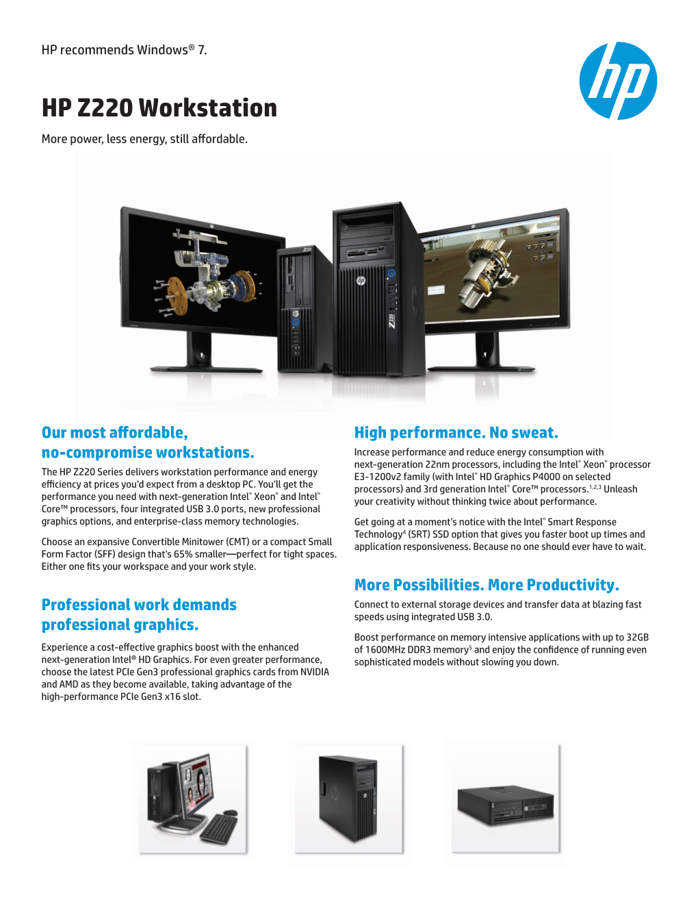 HP Z220 Workstation More Power, Less Energy, Still Affordable