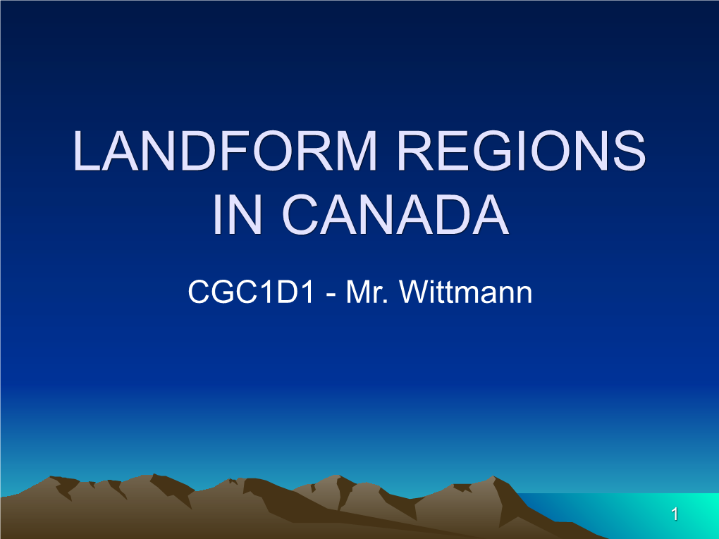 1. Landform Regions Lecture.Key