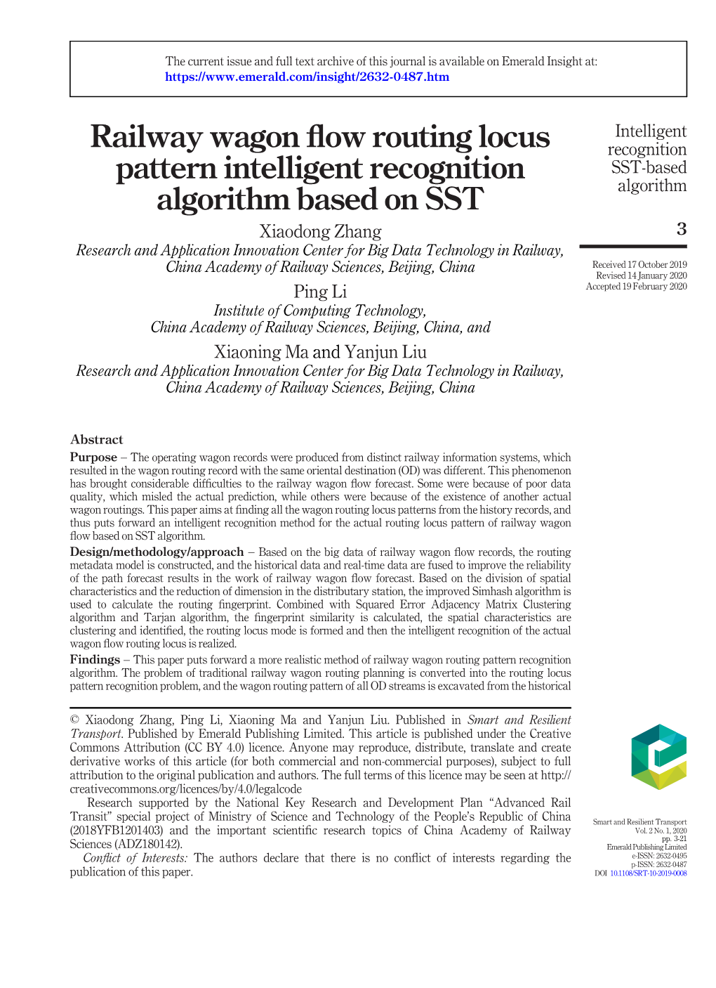 Railway Wagon Flow Routing Locus Pattern Intelligent Recognition