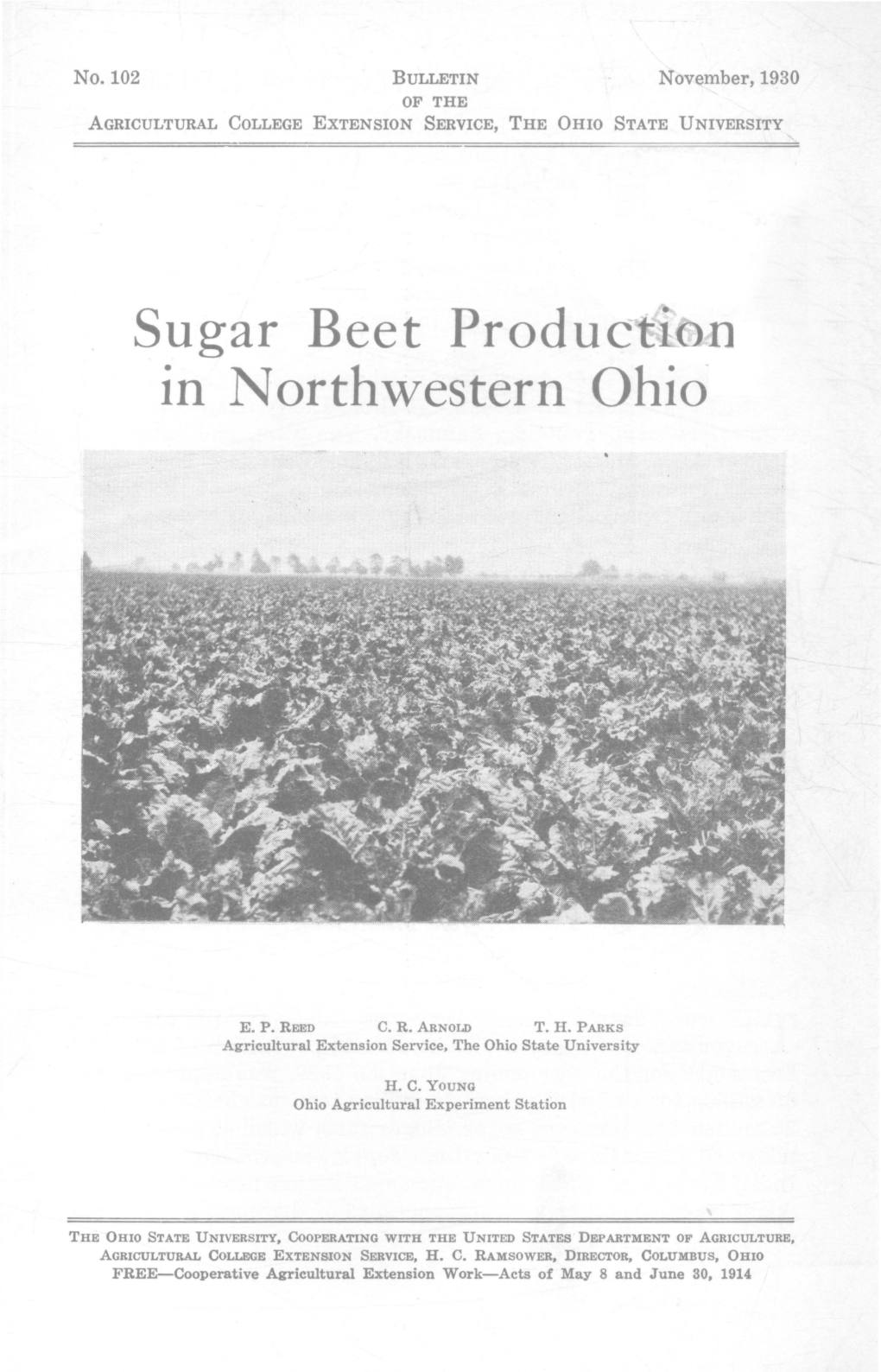 Sugar Beet Production in Northwestern Ohio