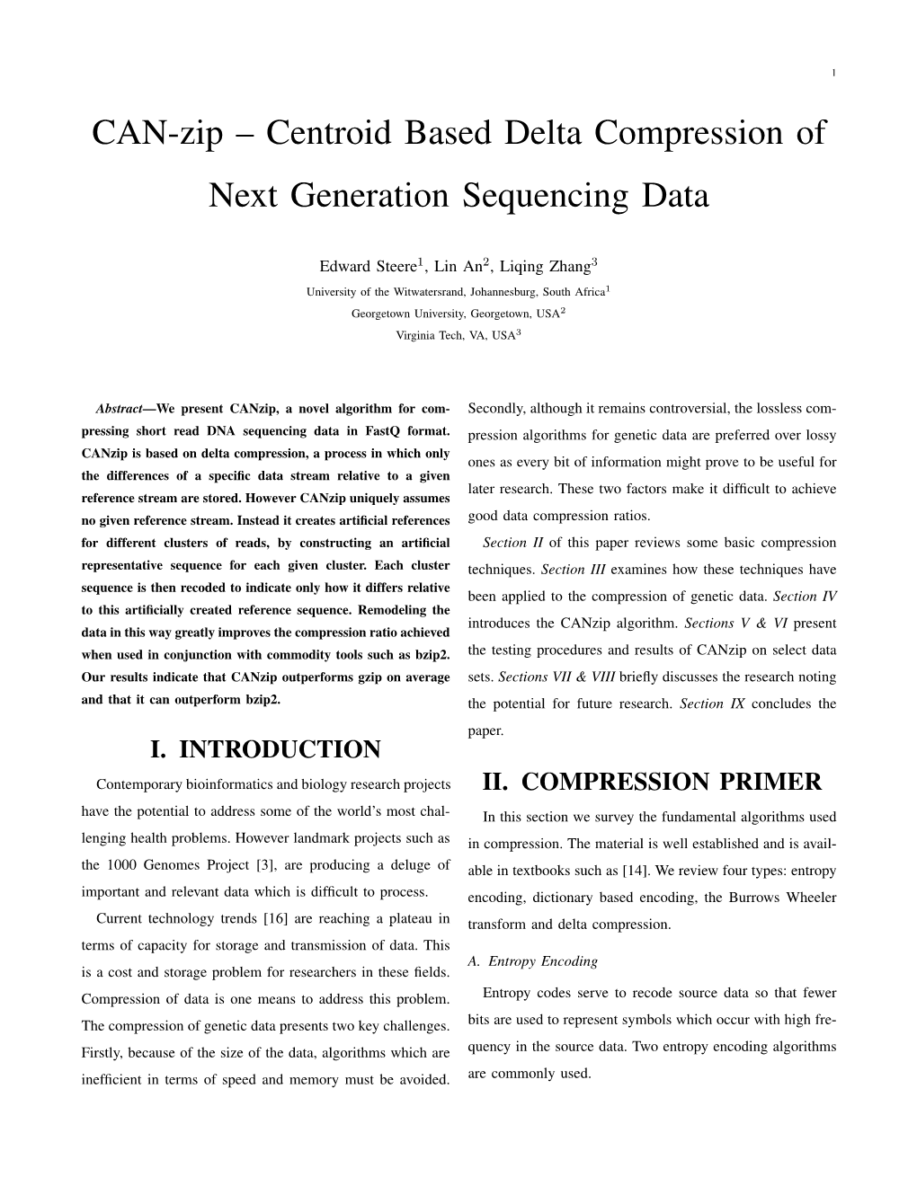 CAN-Zip – Centroid Based Delta Compression of Next Generation Sequencing Data