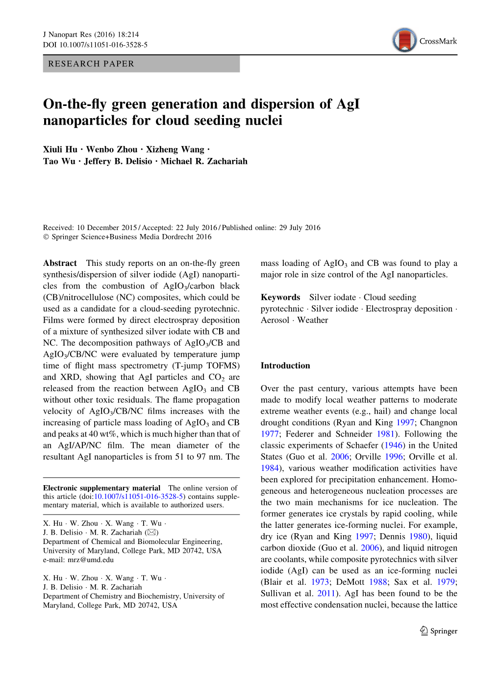 On-The-Fly Green Generation and Dispersion of Agi Nanoparticles For