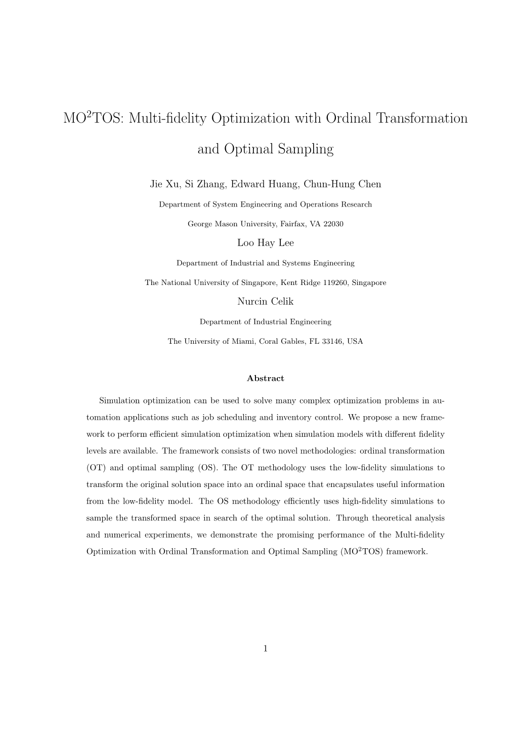 MO2TOS: Multi-Fidelity Optimization with Ordinal Transformation And