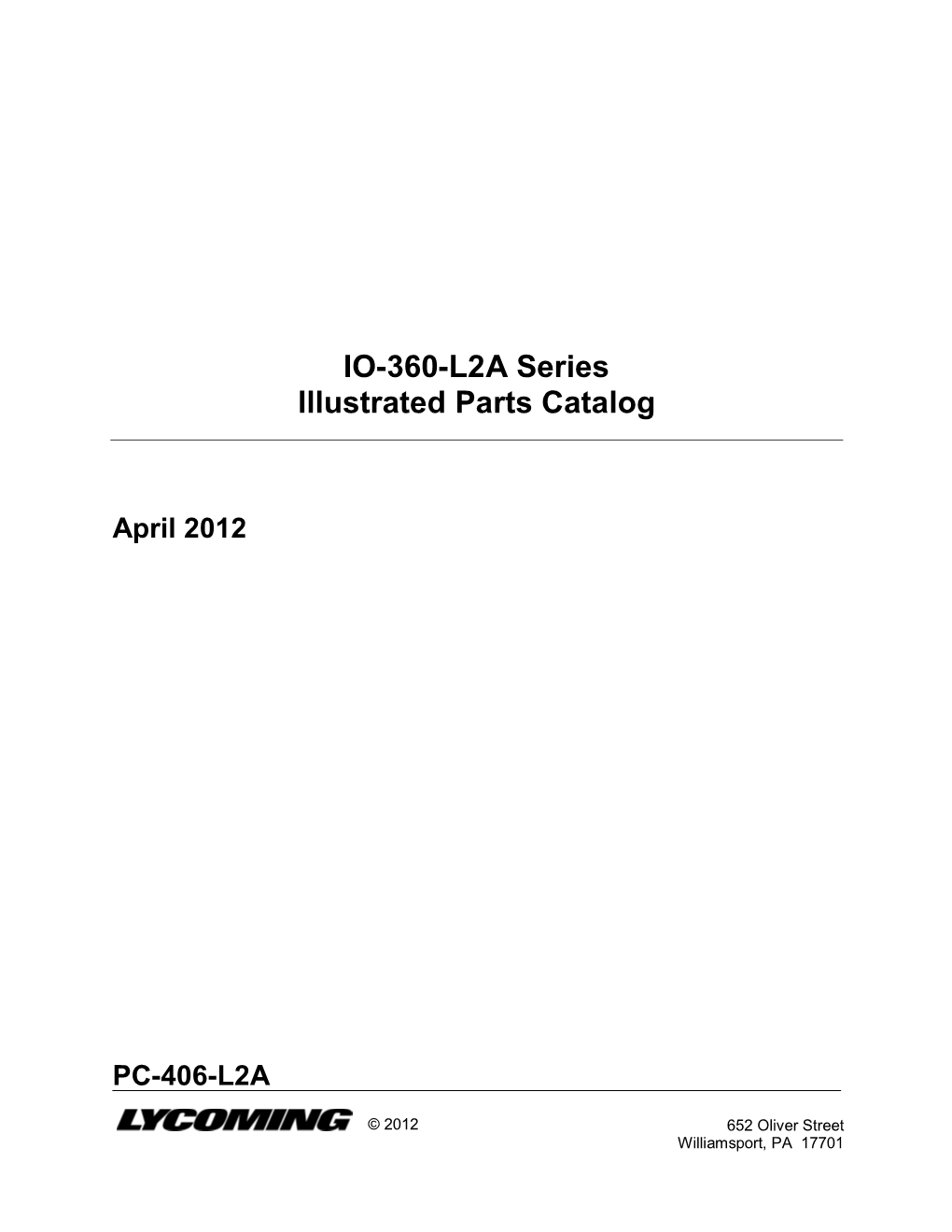 IO360L2A Series Illustrated Parts Catalog