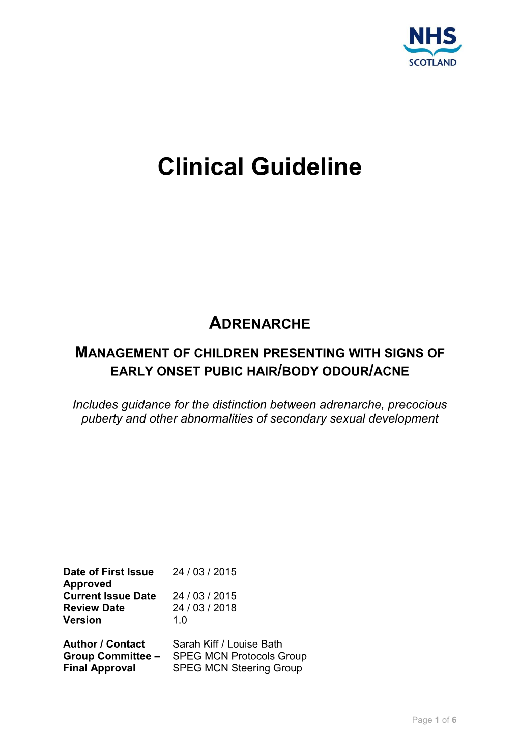 Clinical Guideline